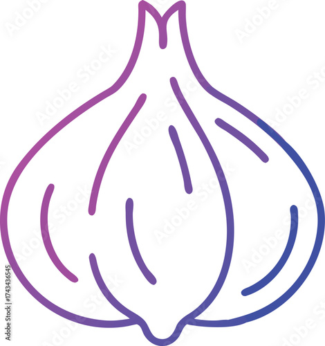 Gradient outline of a garlic