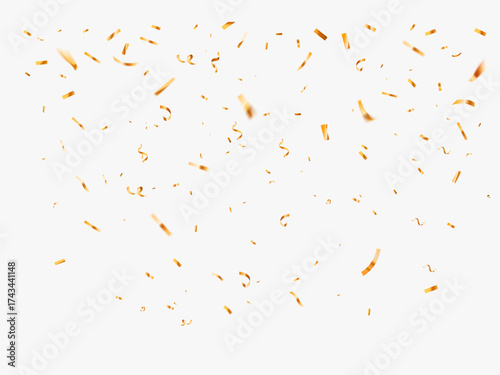 Golden Confetti Ribbon Scatter – Festive Party Decoration, Luxury Gold Ribbon Confetti – Scattered Celebration Overlay, Golden Party Ribbon Confetti – Elegant Glitter Background