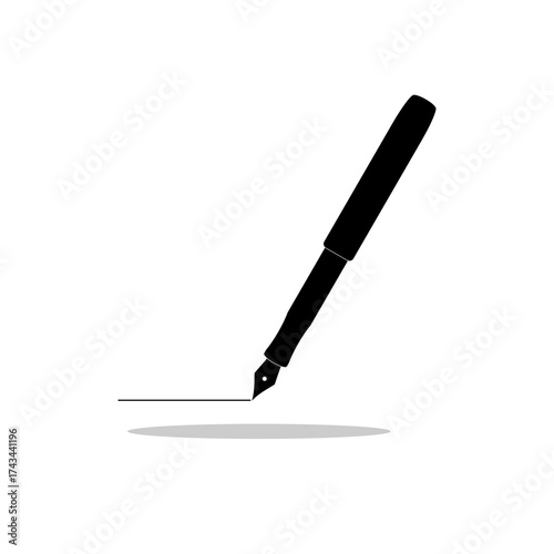 Fountain pen nib icon with shadow