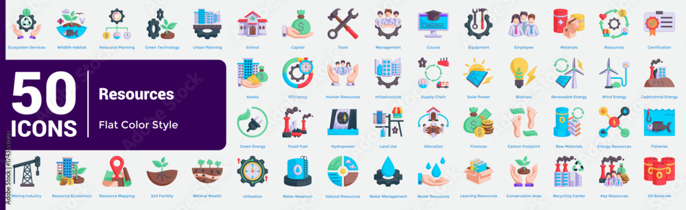 Fototapeta premium Resources Bundle H50 Flat Color