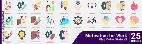 Motivation for work Bundle H25 V01 Flat Color