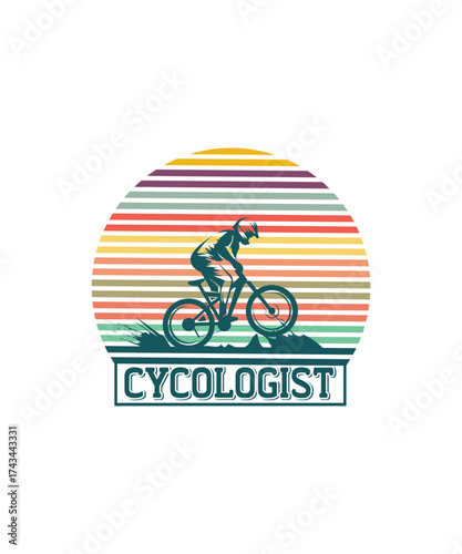 Multicolored Cycologist Tee Design