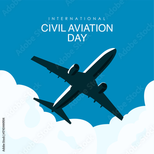 vector international civil aviation day poster template