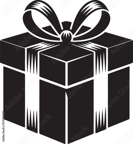 Exciting gift box with ribbon for holiday surprise