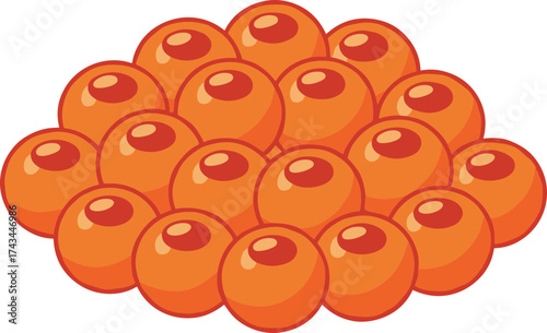 Simple Cartoon Style Salmon Roe Caviar Culinary Ingredient Icon