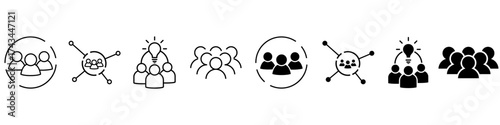 Team Vector icon set. development illustration sign collection. progress symbol or logo. 