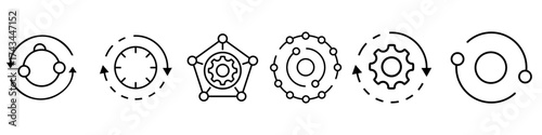 Automation icon vector set. Optimization illustration sign collection. Authorization symbol. Editable logo.