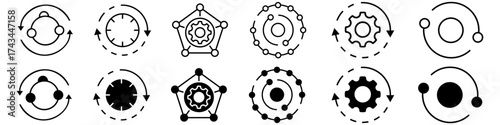 Automation icon vector set. Optimization illustration sign collection. Authorization symbol. Editable logo.