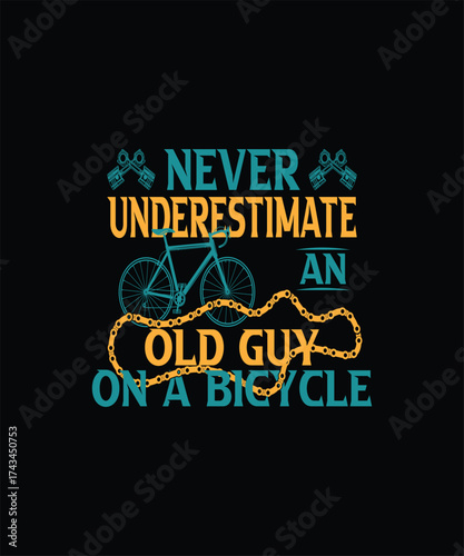 Playful Old Guy Cycling Joke Tee Design