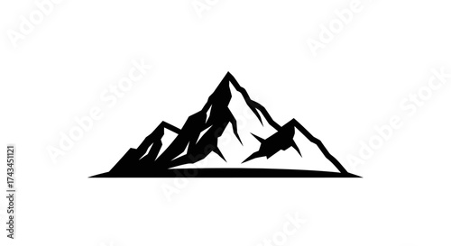 Mountain range isolated on white background, a simple vector illustration