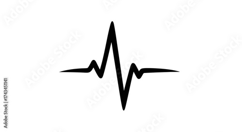 Heartbeat line isolated on white background, a simple vector illustration