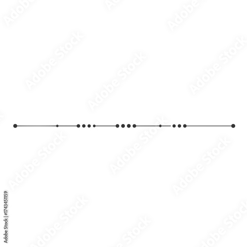 Minimalistic black and white page separator design with dotted pattern
