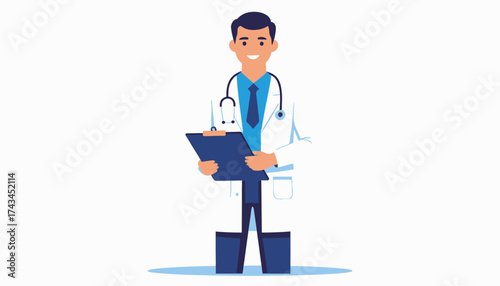Friendly doctor ready to assist with your healthcare needs, offering a comforting and reliable presence for medical visuals and health campaigns.