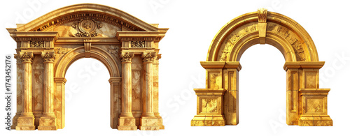 Classical Golden Stone Arch