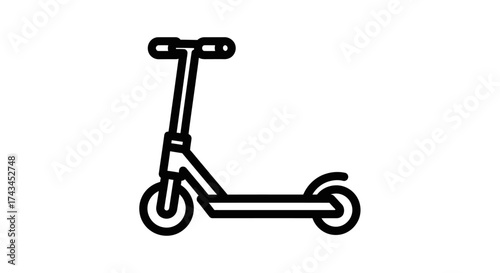 Simple line drawing of a modern electric scooter, symbolizing urban transport and freedom