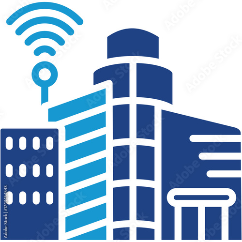 Smart Cities glyph color icon
