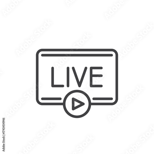 Live broadcast line icon