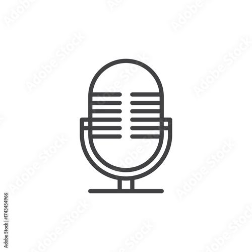 Microphone voice record line icon