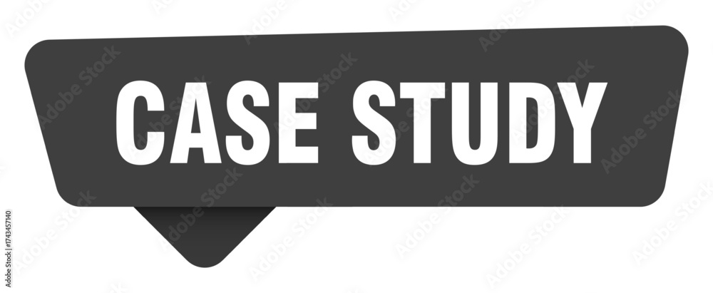 Fototapeta premium case study black sign isolated on transpatent background. case study sticker