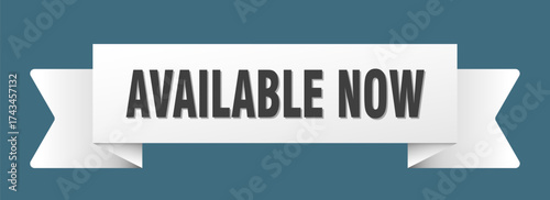 available now ribbon isolated on transparent background. available now ribbon