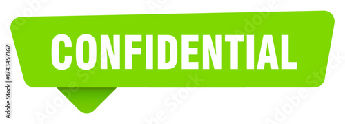 confidential green sign isolated on transpatent background. confidential sticker