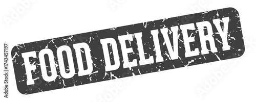 food delivery rectangular sign. food delivery stamp