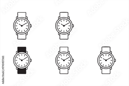 Minimal wristwatch line icon for fashion, lifestyle, and time design use