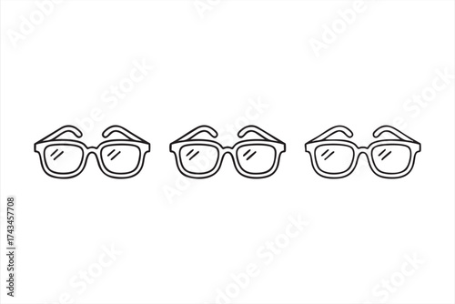 Clean vector illustration of glasses representing vision and style concept