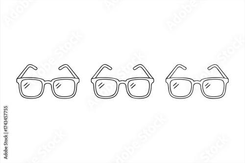 Minimal eyeglasses line icon for optical, fashion, and lifestyle design use