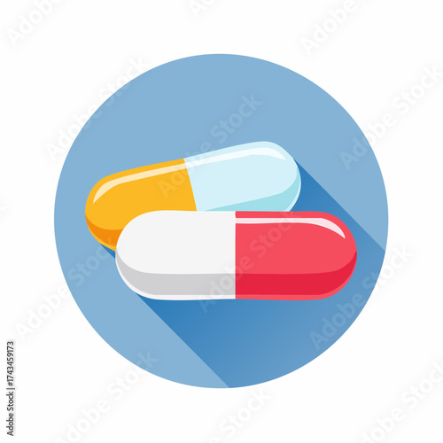 pills on white background