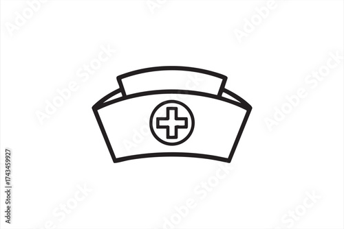 Clean vector nurse cap with cross symbol representing medical profession