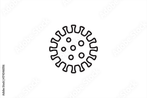 Flat biology microorganism icon for healthcare and prevention visuals