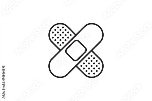 Vector healing patch cross icon for emergency medicine and safety themes