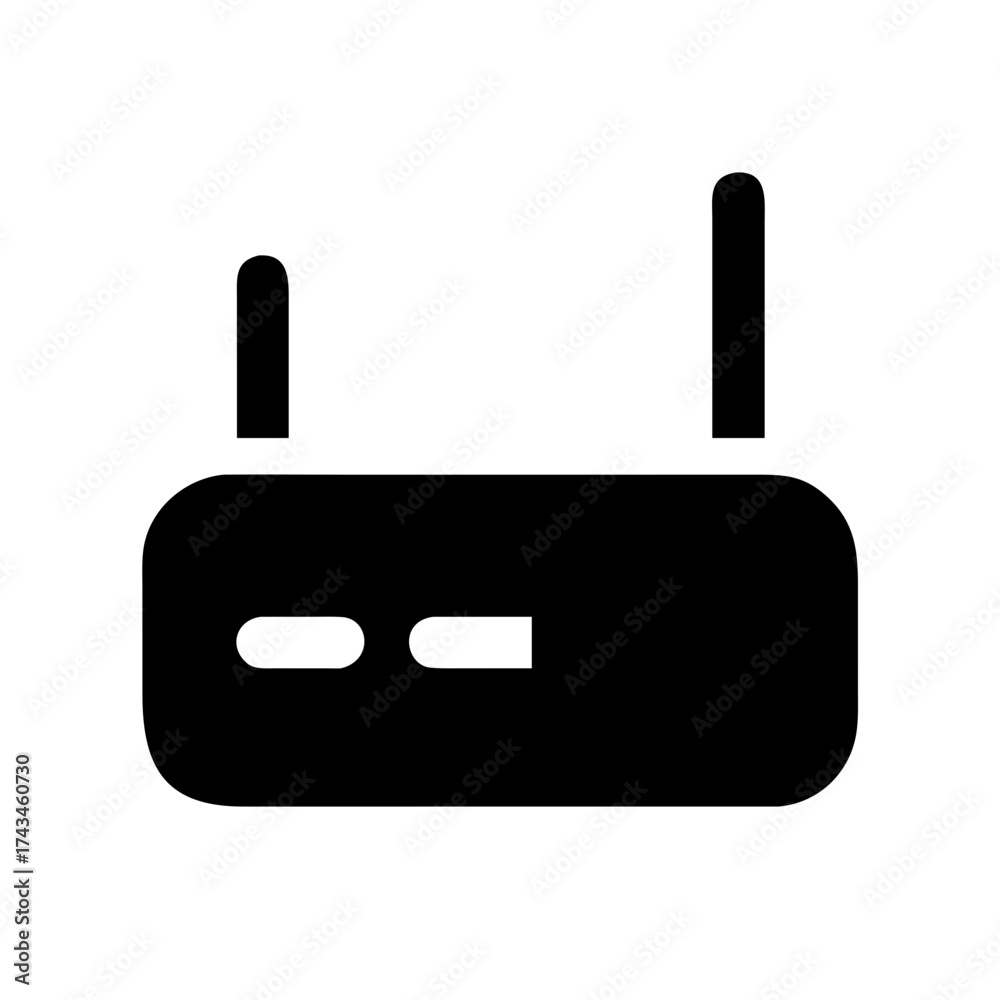 Obraz premium Black router icon for network connectivity
