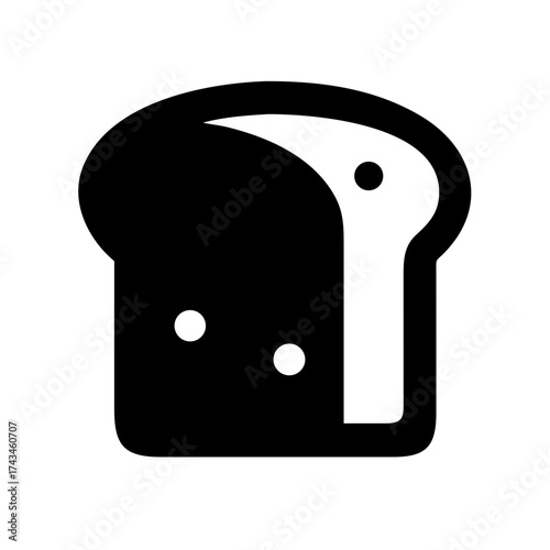 Black and white illustration of a slice of bread