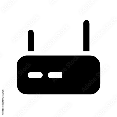 Black router icon for network connectivity