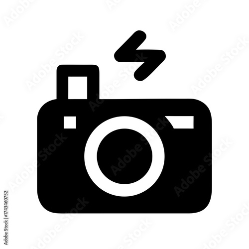 Camera icon with flash, capturing memories