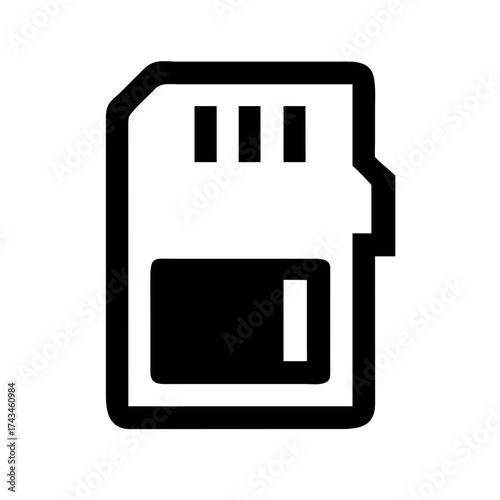 Icon of a memory card for data storage
