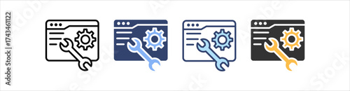 Web Maintenance Icon Set Multiple Style Collection