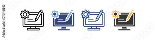 Content Management Icon Set Multiple Style Collection