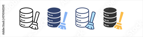 Data Cleaning Icon Set Multiple Style Collection