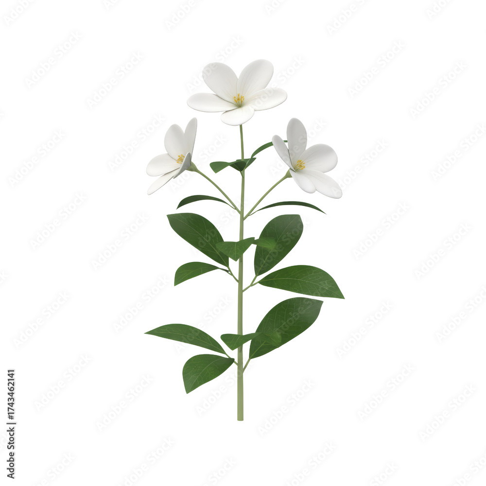 Fototapeta premium Delicate white floral arrangement radiating elegance against a serene transparent setting