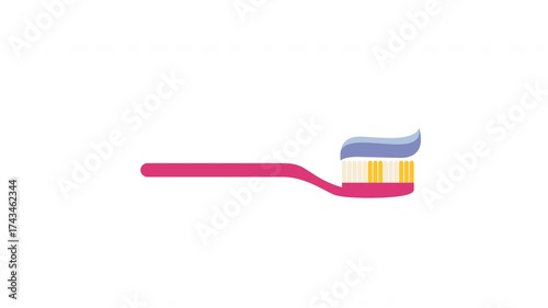 Toothbrush with blue toothpaste stars sparkling Animation