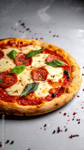 Pizza stunning high-quality image with bright tones and perfect balance.