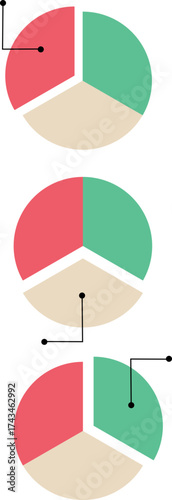 Vector infographic circle. Cycle diagram with 3 options. Can be used for chart, graph, report, presentation, web design.vector illustration of an abstract background