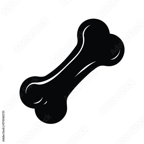 A black dog bone illustration for pets food and animal care