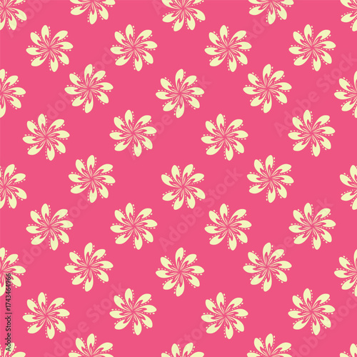 Cute hand drawn feminine seamless pattern with wildflowers
