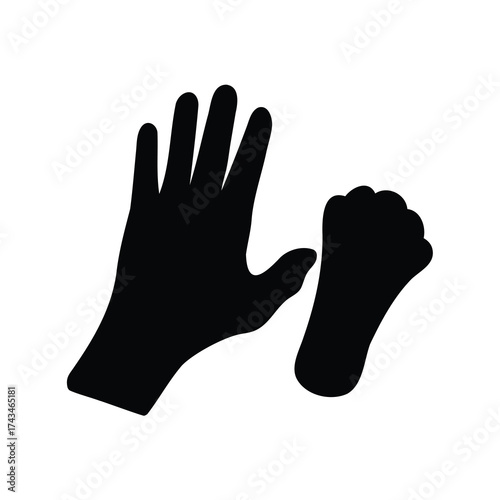 Silhouette of Hand and Foot Represents Growth and Development Across Generations