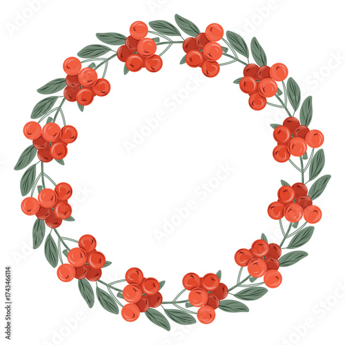 Rowan Wreath Border, Berry Wreath Frame, Wreath Circle