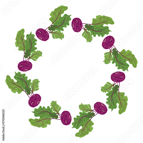 Kohlrabi Wreath Frame, Brassica Circle Border, Kohlrabi Garden Wreath